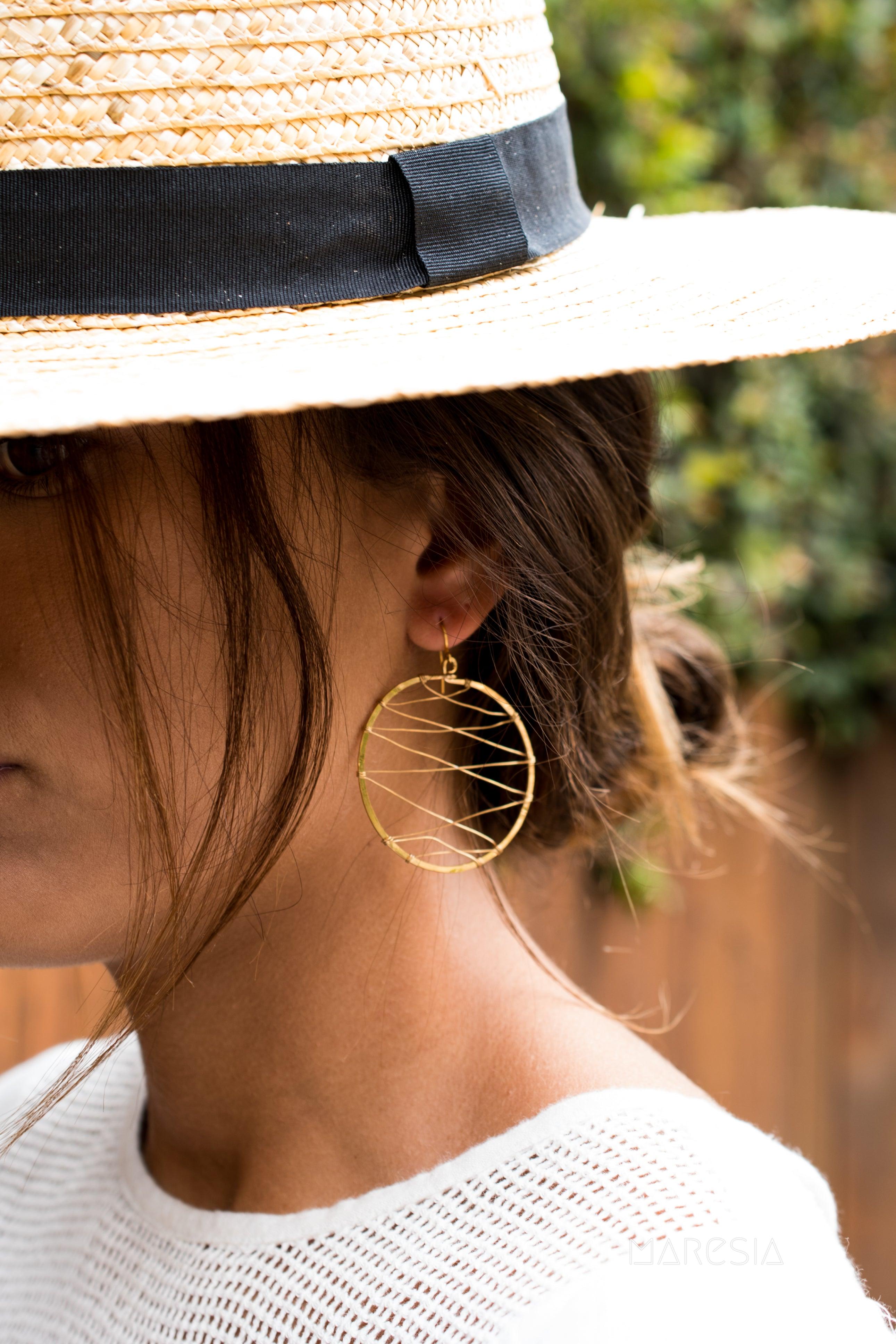 Catarina Circle Earrings ~Gold Plated or Silver Plated ~ SME009 - Maresia Jewelry