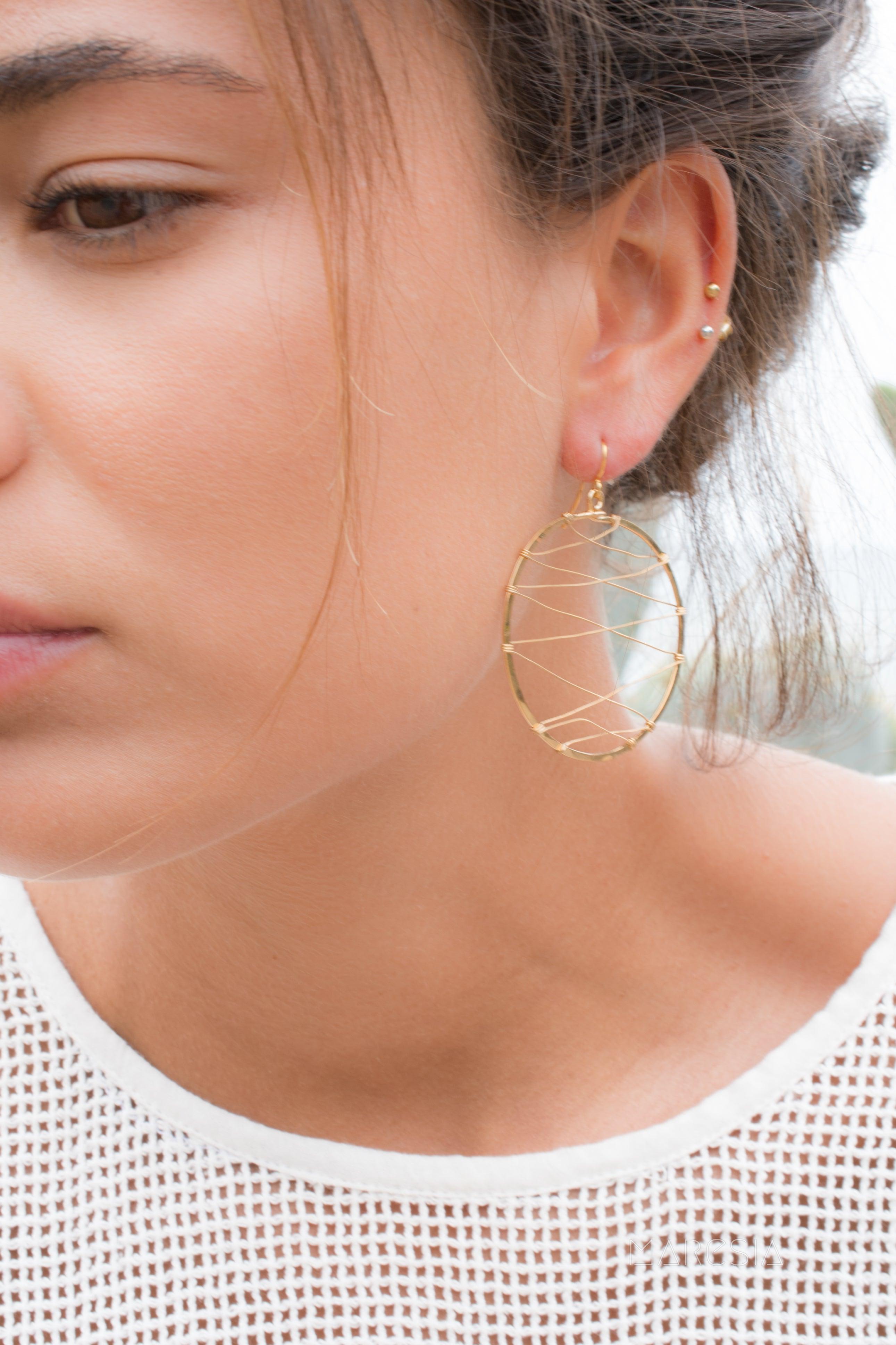 Catarina Circle Earrings ~Gold Plated or Silver Plated ~ SME009 - Maresia Jewelry