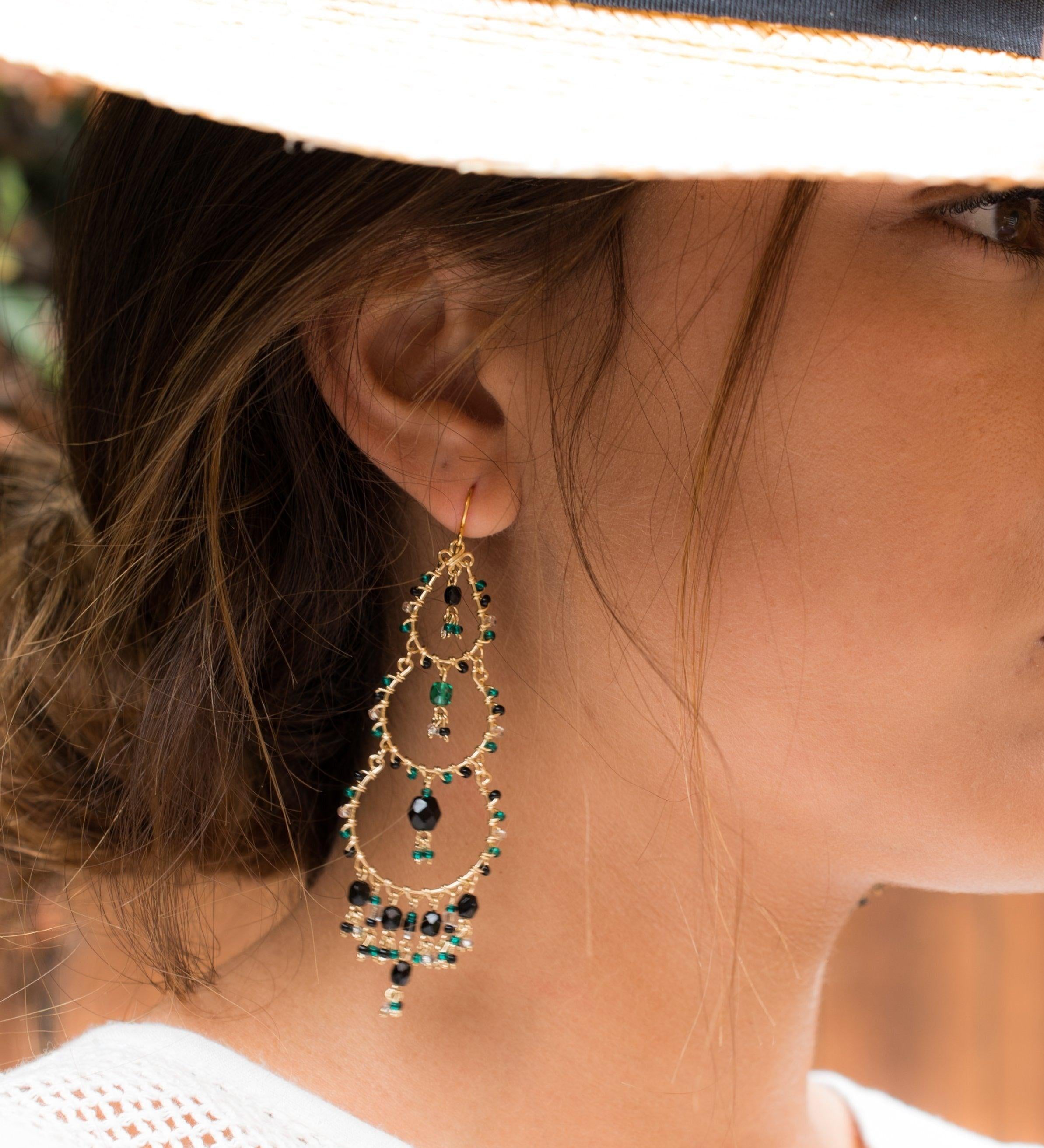 Catarine Chandelier Earrings ~Gold Plated ~ SME038 - Maresia Jewelry