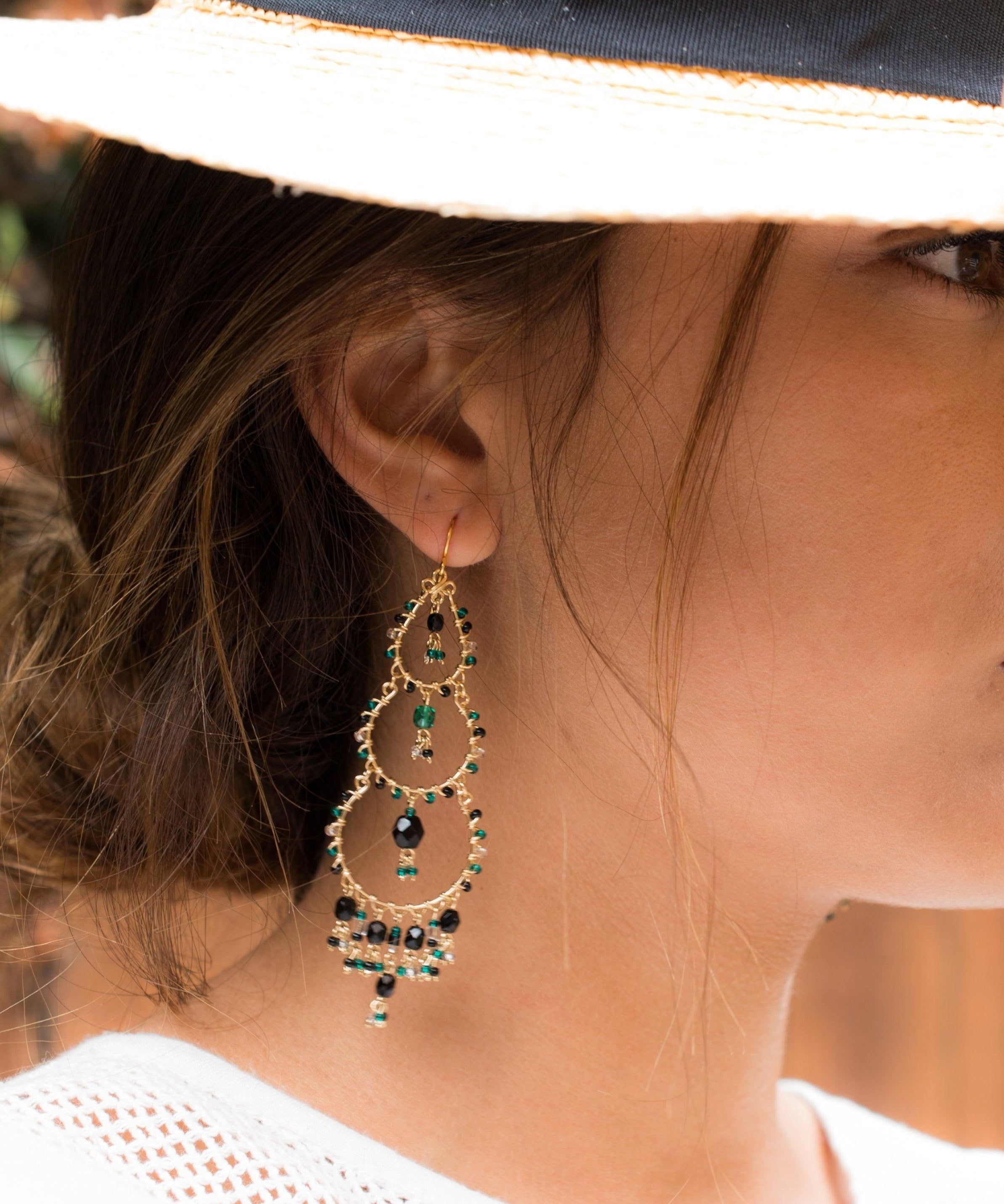 Catarine Chandelier Earrings ~Gold Plated ~ SME038 - Maresia Jewelry