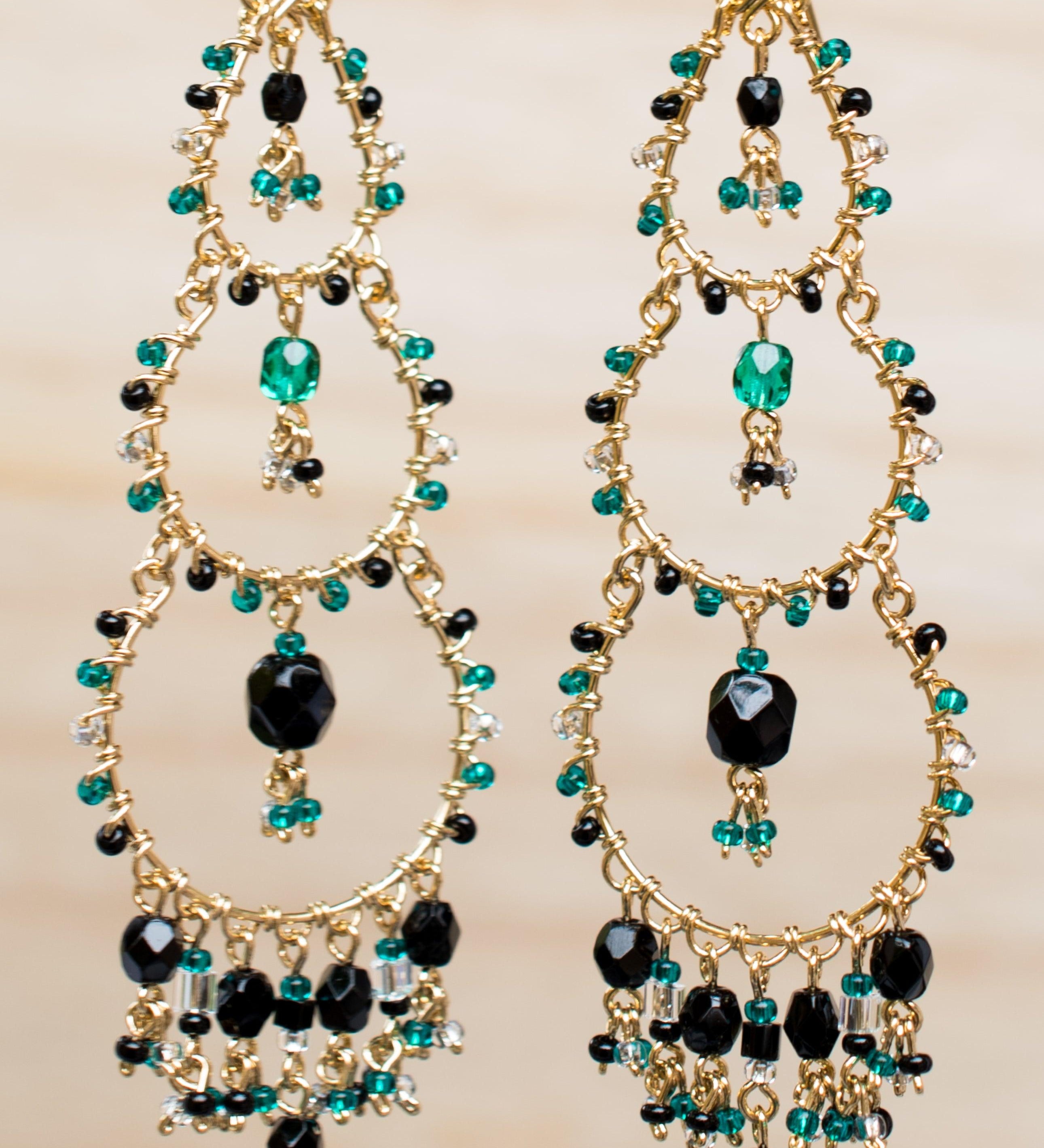 Catarine Chandelier Earrings ~Gold Plated ~ SME038 - Maresia Jewelry