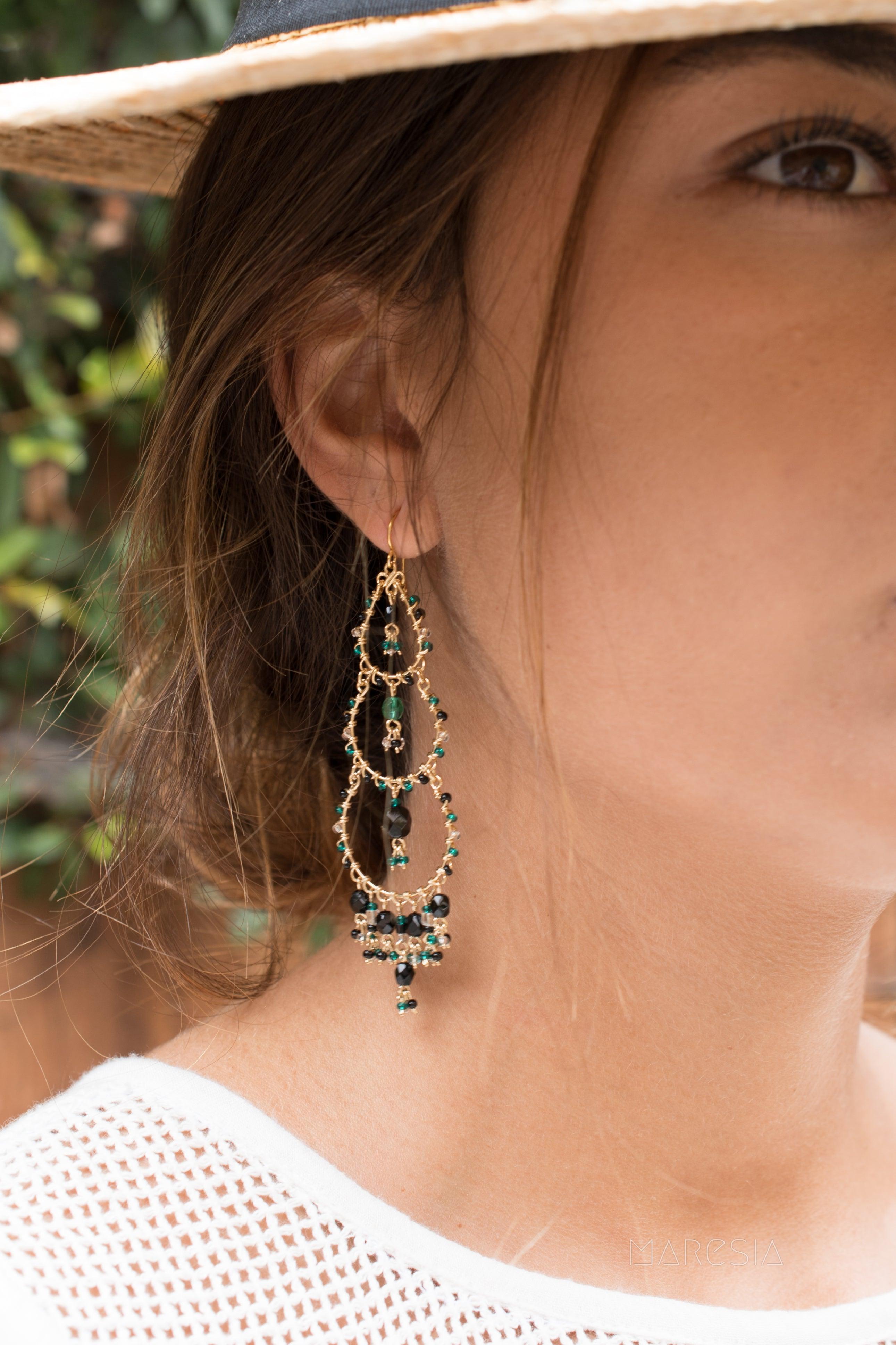 Catarine Chandelier Earrings ~Gold Plated ~ SME038 - Maresia Jewelry