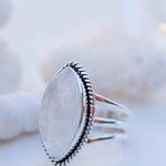 Moonstone Ring ~ Sterling Silver 925 ~ Handmade ~ Gemstone ~ Big ~ Stacking ~ Hippie ~ Gypsy ~ Boho ~ Bohemian ~ MR288