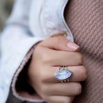 Moonstone Ring ~ Sterling Silver 925 ~ Handmade ~ Gemstone ~ Big ~ Stacking ~ Hippie ~ Gypsy ~ Boho ~ Bohemian ~ MR288