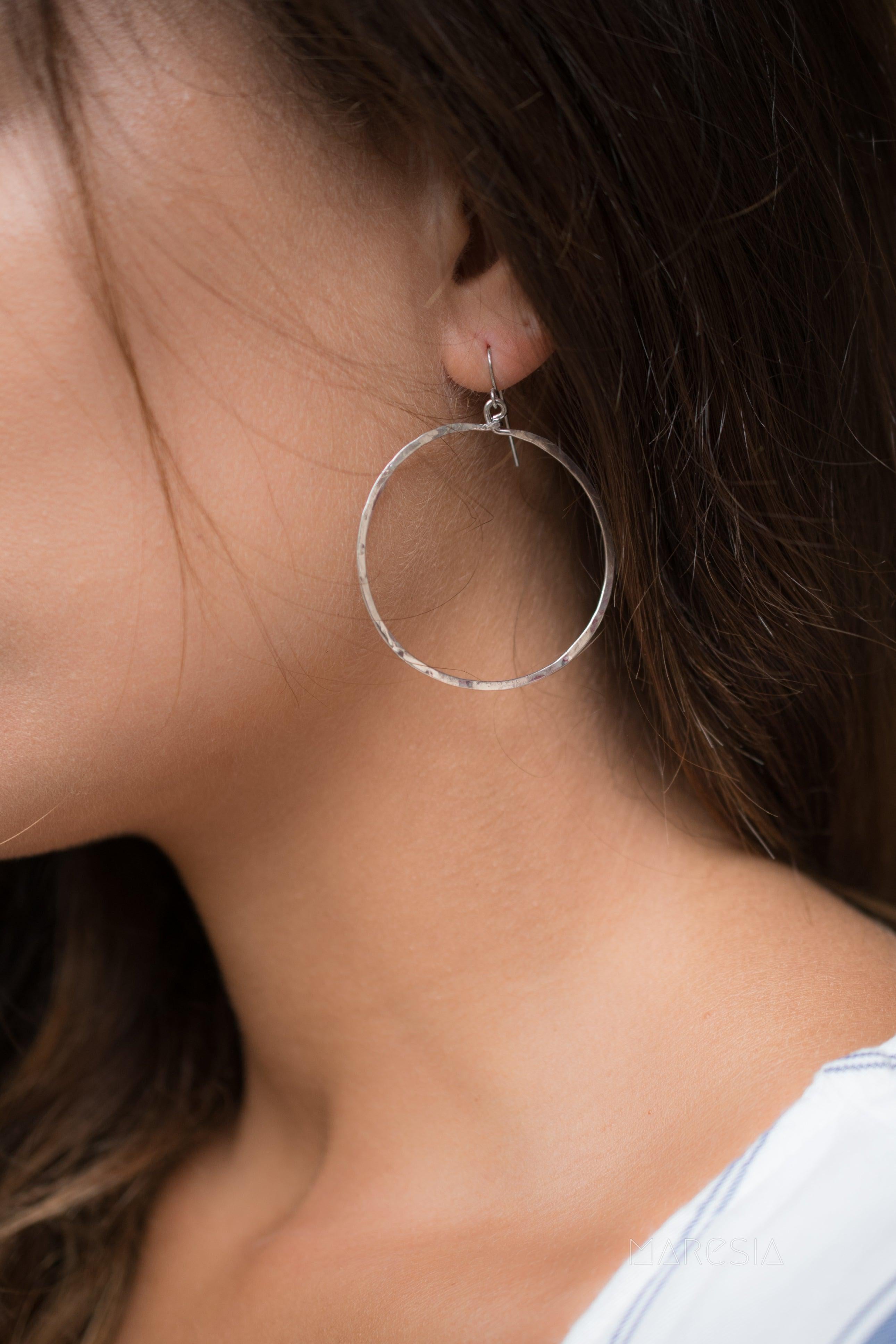Circle Earrings ~Gold Plated or Silver Plated ~ SME001 - Maresia Jewelry