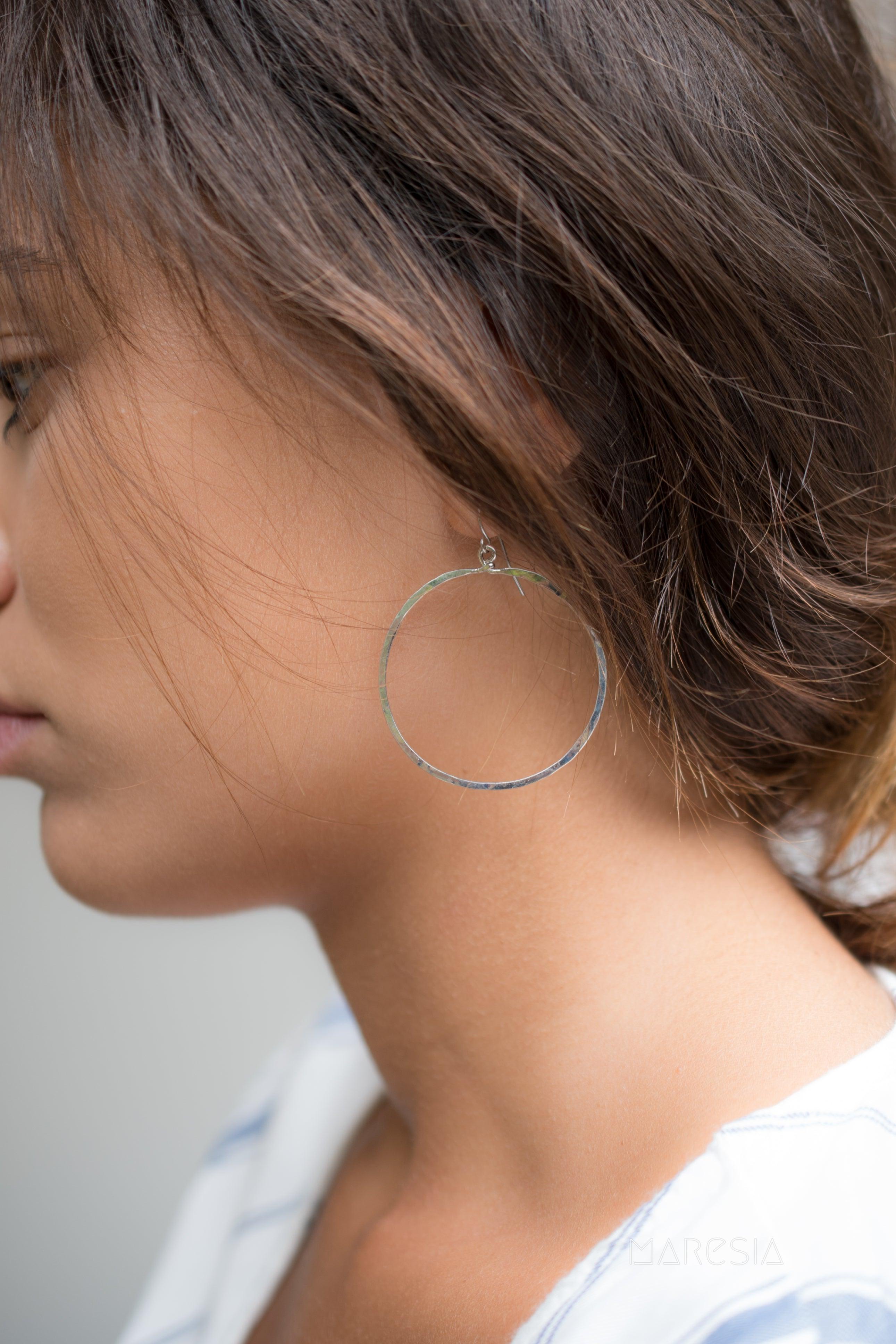 Circle Earrings ~Gold Plated or Silver Plated ~ SME001 - Maresia Jewelry
