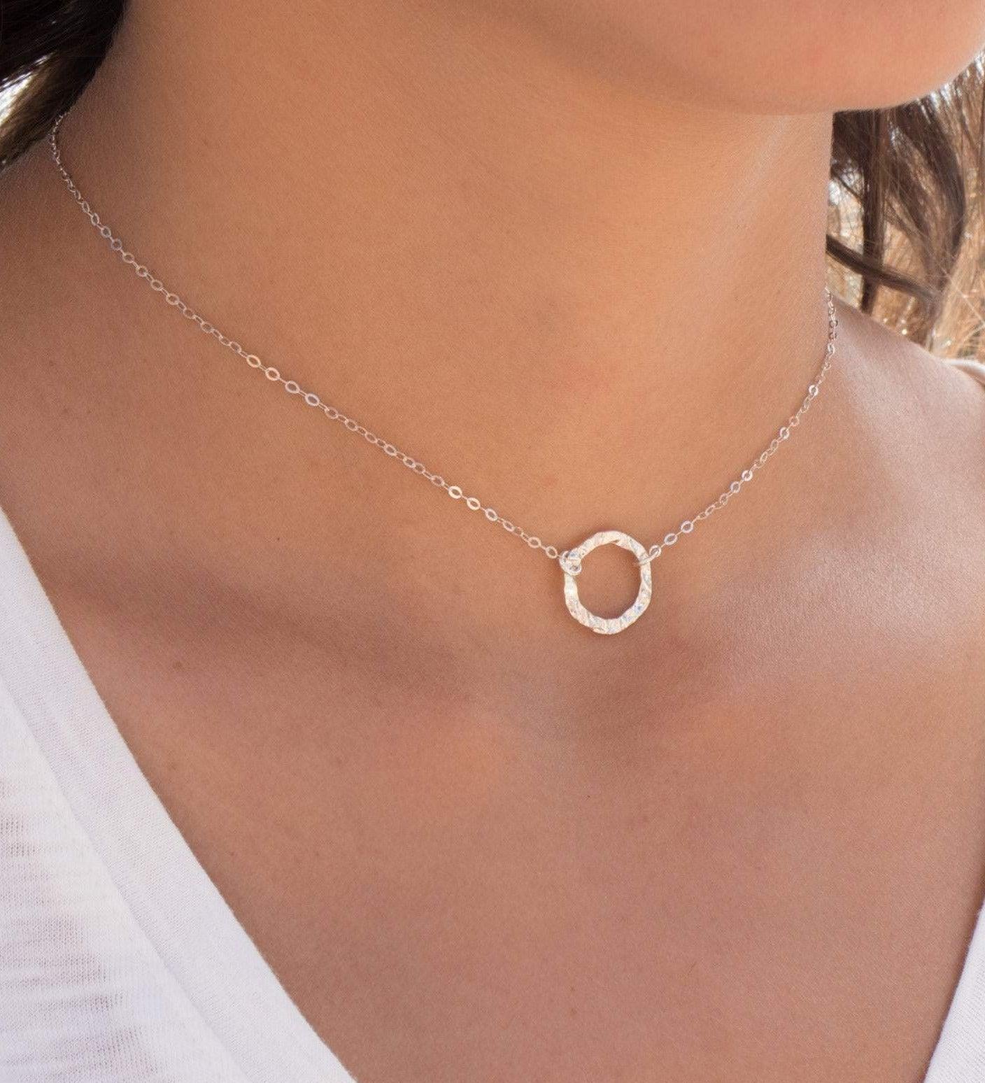 Circle Necklace Choker ~Sterling Silver 925 - Maresia Jewelry