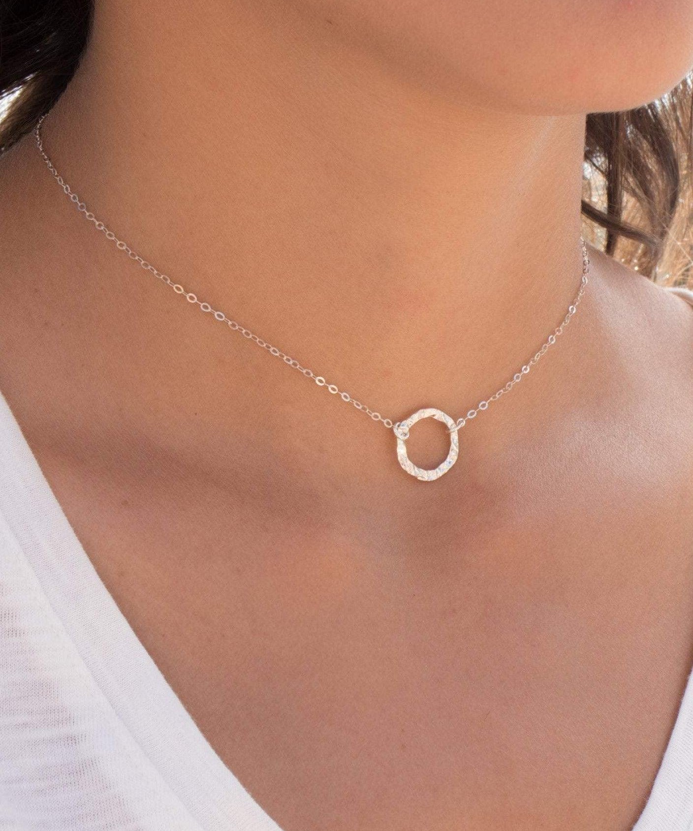Circle Necklace Choker ~Sterling Silver 925 - Maresia Jewelry