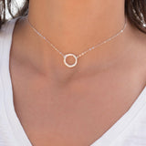 Circle Necklace Choker ~Sterling Silver 925 - Maresia Jewelry