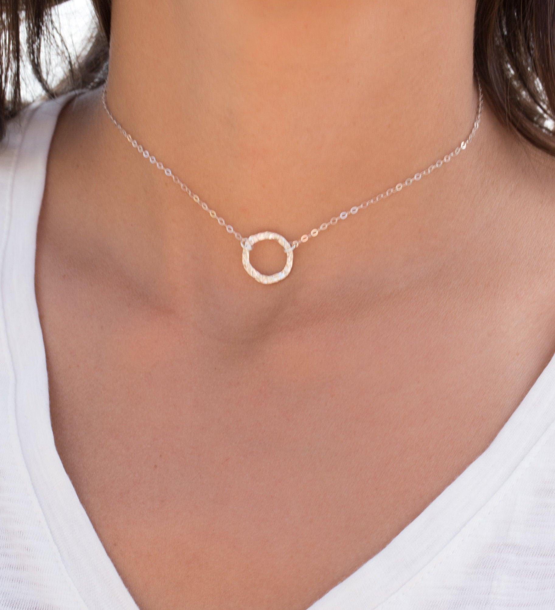 Circle Necklace Choker ~Sterling Silver 925 - Maresia Jewelry