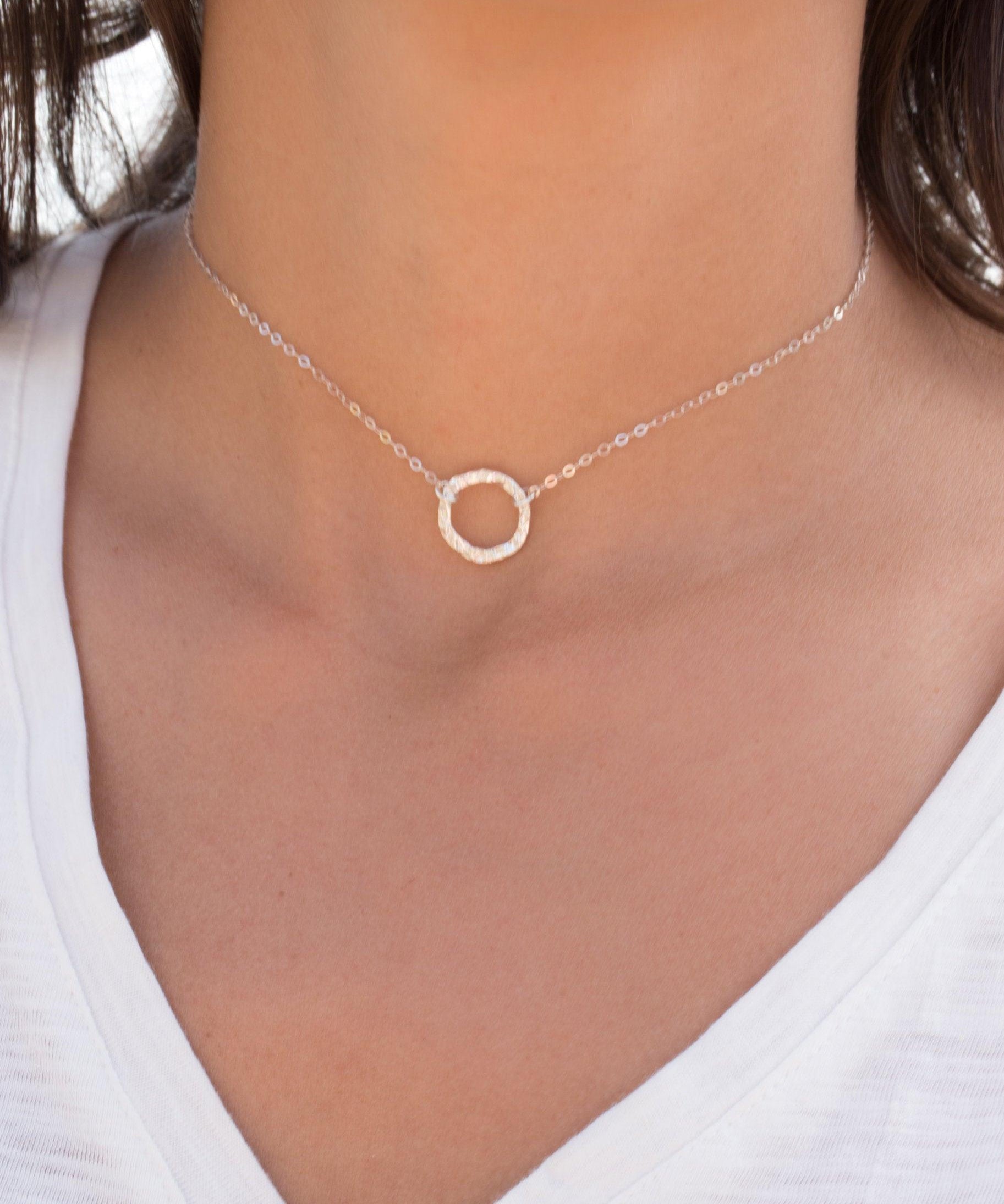 Circle Necklace Choker ~Sterling Silver 925 - Maresia Jewelry