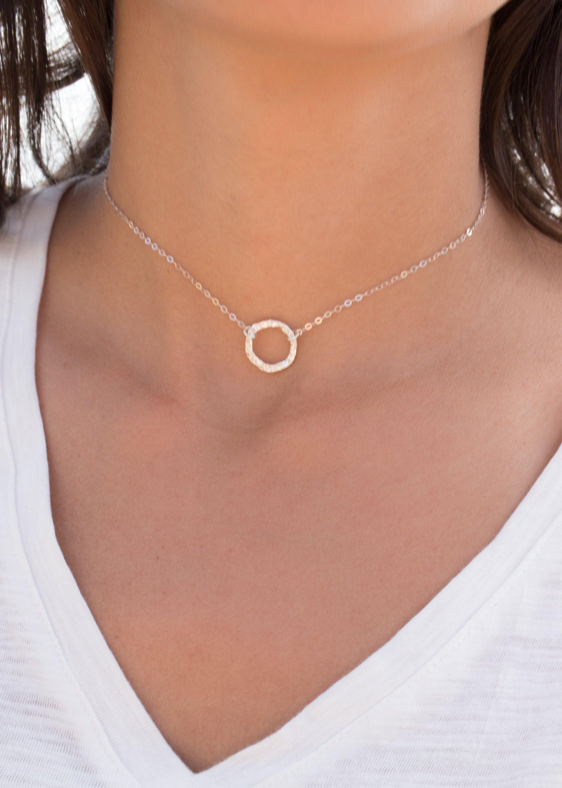 Circle Necklace Choker ~Sterling Silver 925 - Maresia Jewelry