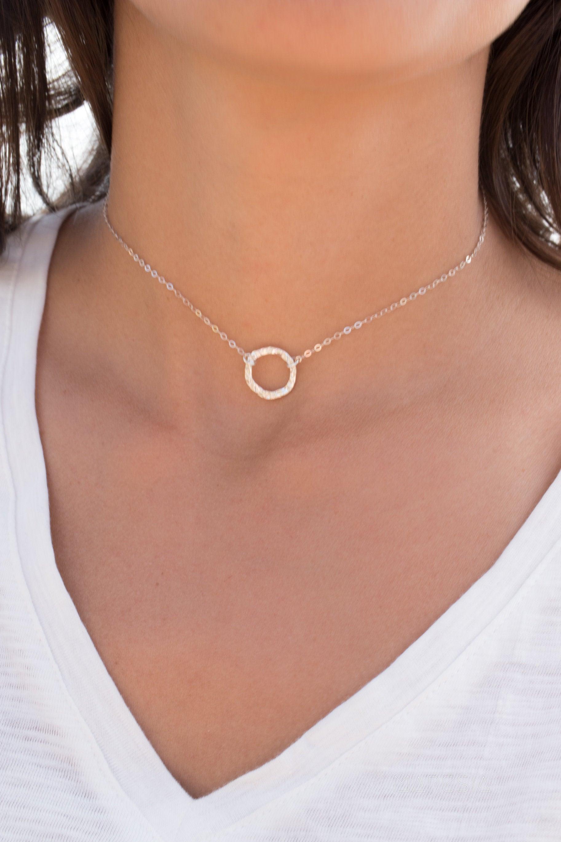 Circle Necklace Choker ~Sterling Silver 925 - Maresia Jewelry