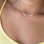 Circle Necklace Choker with moonstone ~ Gold Filled or Sterling Silver 925 ~ MN014 - Maresia Jewelry