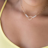 Circle Necklace Choker with moonstone ~ Gold Filled or Sterling Silver 925 ~ MN014 - Maresia Jewelry