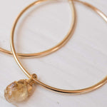 Citrine Gold Hoop Earrings ~ 14k Gold Filled  ~ ME031 - Maresia Jewelry