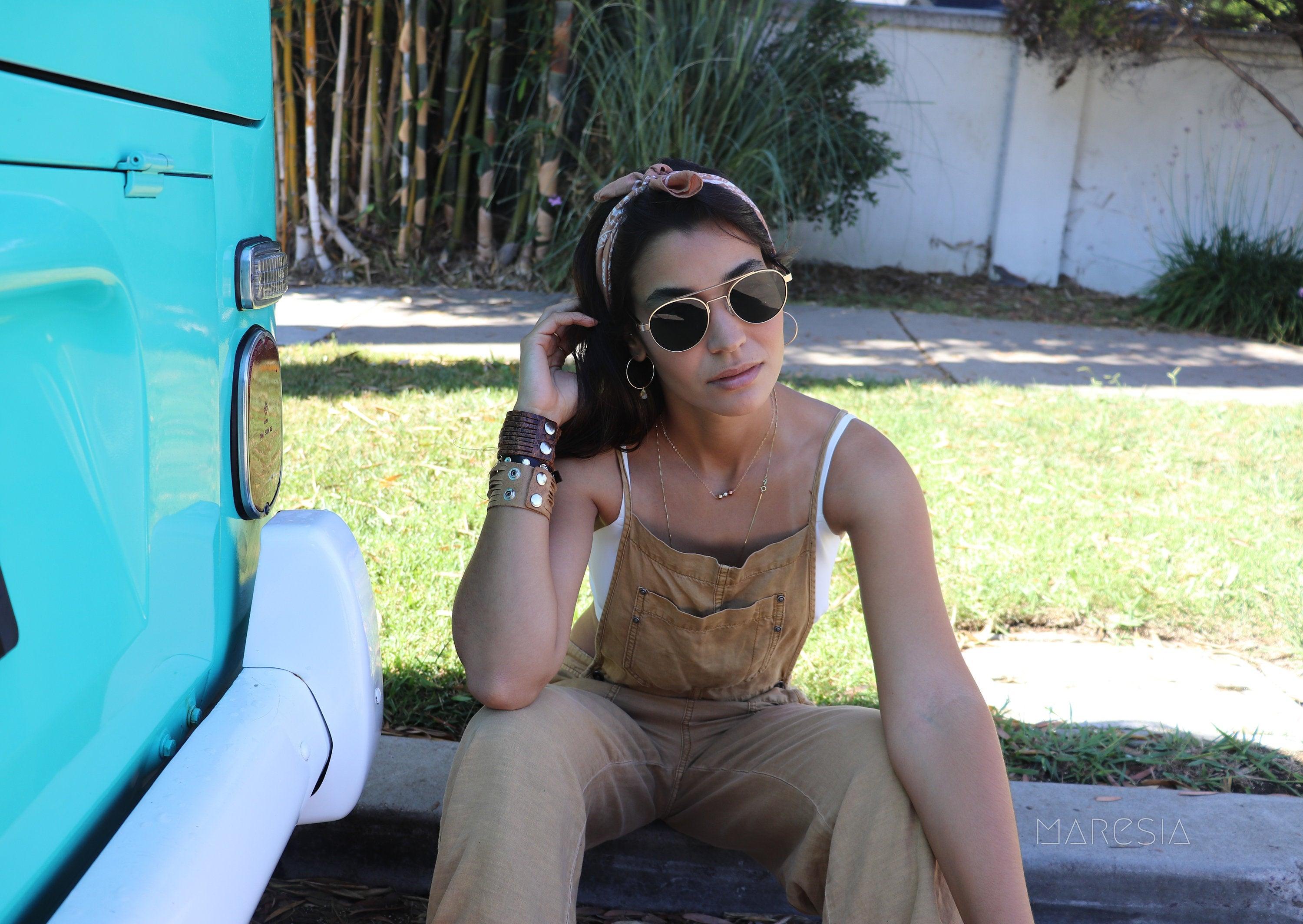 Citrine Gold Hoop Earrings ~ 14k Gold Filled  ~ ME031 - Maresia Jewelry