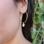 Citrine Gold Hoop Earrings ~ 14k Gold Filled  ~ ME031 - Maresia Jewelry
