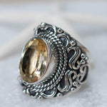 Citrine Ring ~ Sterling Silver 925 ~Jewelry ~ Handmade ~ Everyday ~Casual ~ Delicate ~November Birthstone~Boho ~Hippie ~Bohemian ~