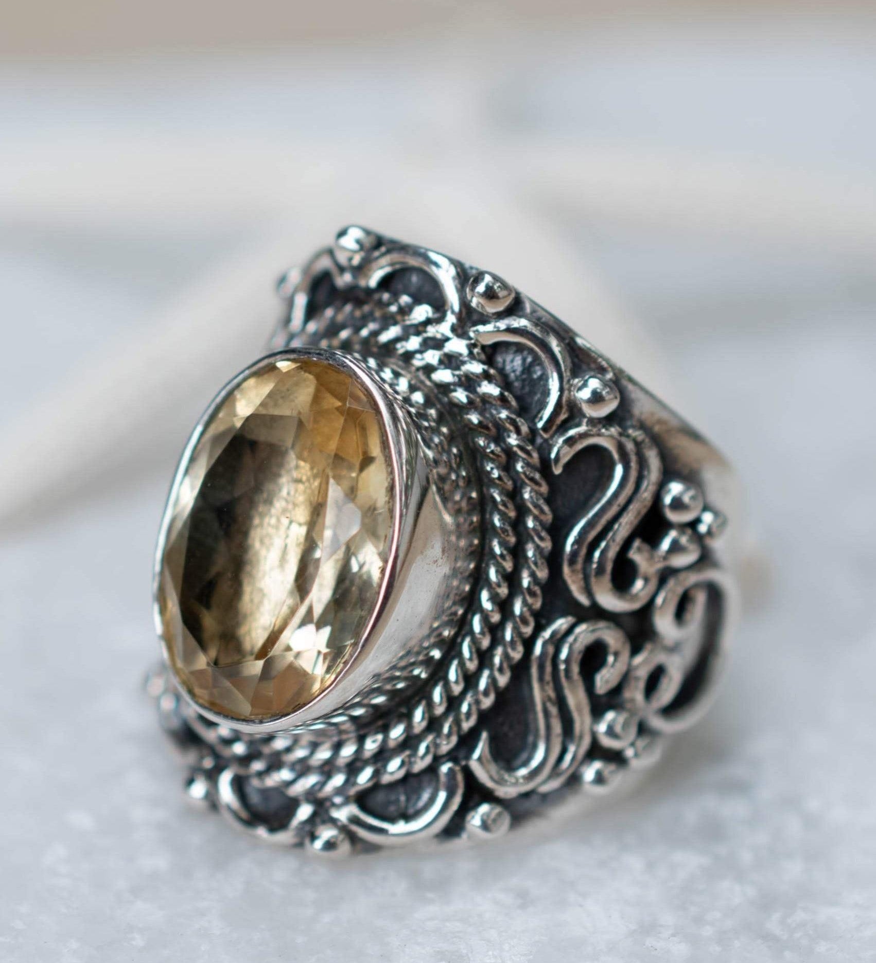 Citrine Ring ~ Sterling Silver 925 ~Jewelry ~ Handmade ~ Everyday ~Casual ~ Delicate ~November Birthstone~Boho ~Hippie ~Bohemian ~
