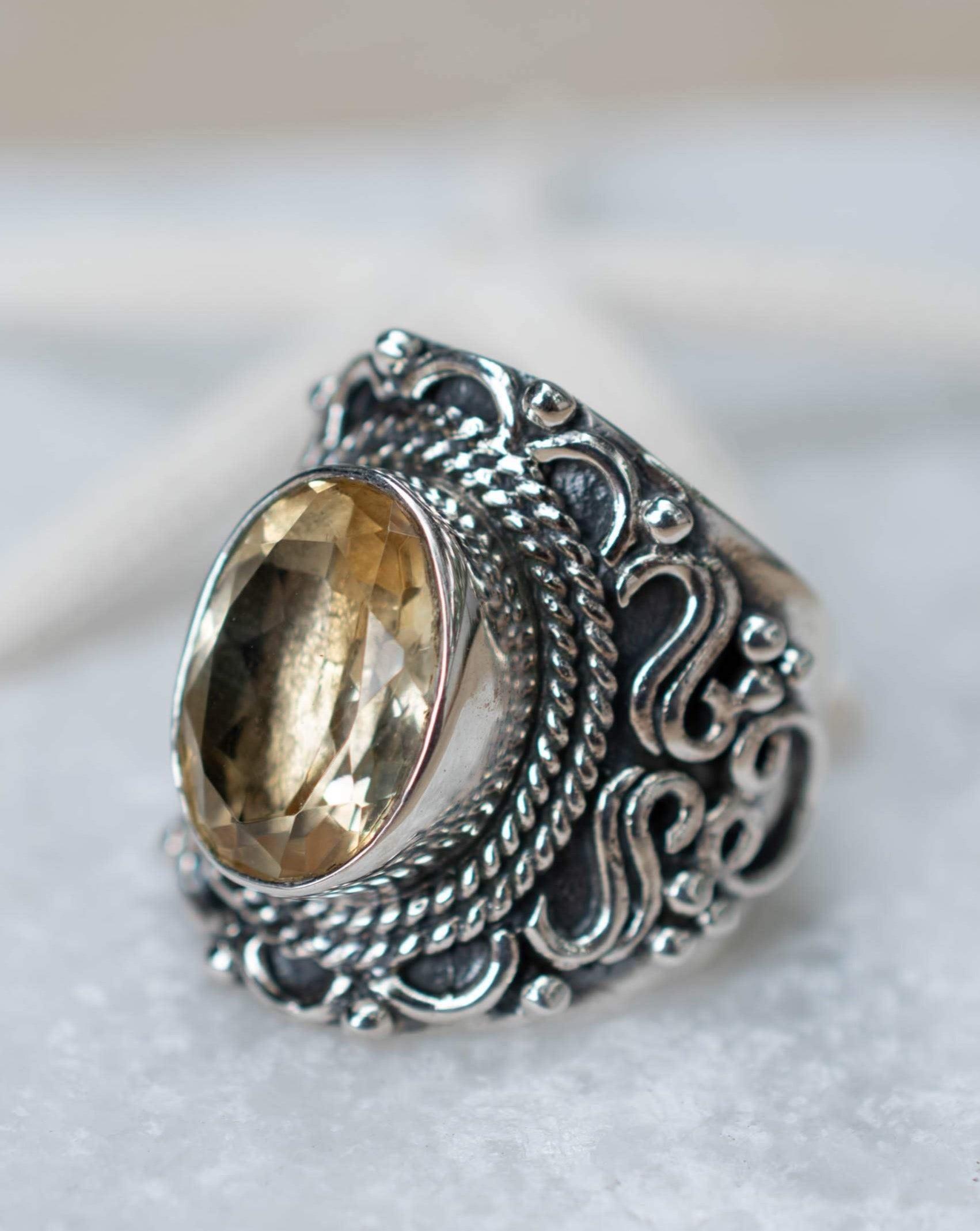 Citrine Ring ~ Sterling Silver 925 ~Jewelry ~ Handmade ~ Everyday ~Casual ~ Delicate ~November Birthstone~Boho ~Hippie ~Bohemian ~