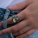 Citrine Ring ~ Sterling Silver 925 ~Jewelry ~ Handmade ~ Everyday ~Casual ~ Delicate ~November Birthstone~Boho ~Hippie ~Bohemian ~