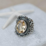 Citrine Ring ~ Sterling Silver 925 ~Jewelry ~ Handmade ~ Everyday ~Casual ~ Delicate ~November Birthstone~Boho ~Hippie ~Bohemian ~