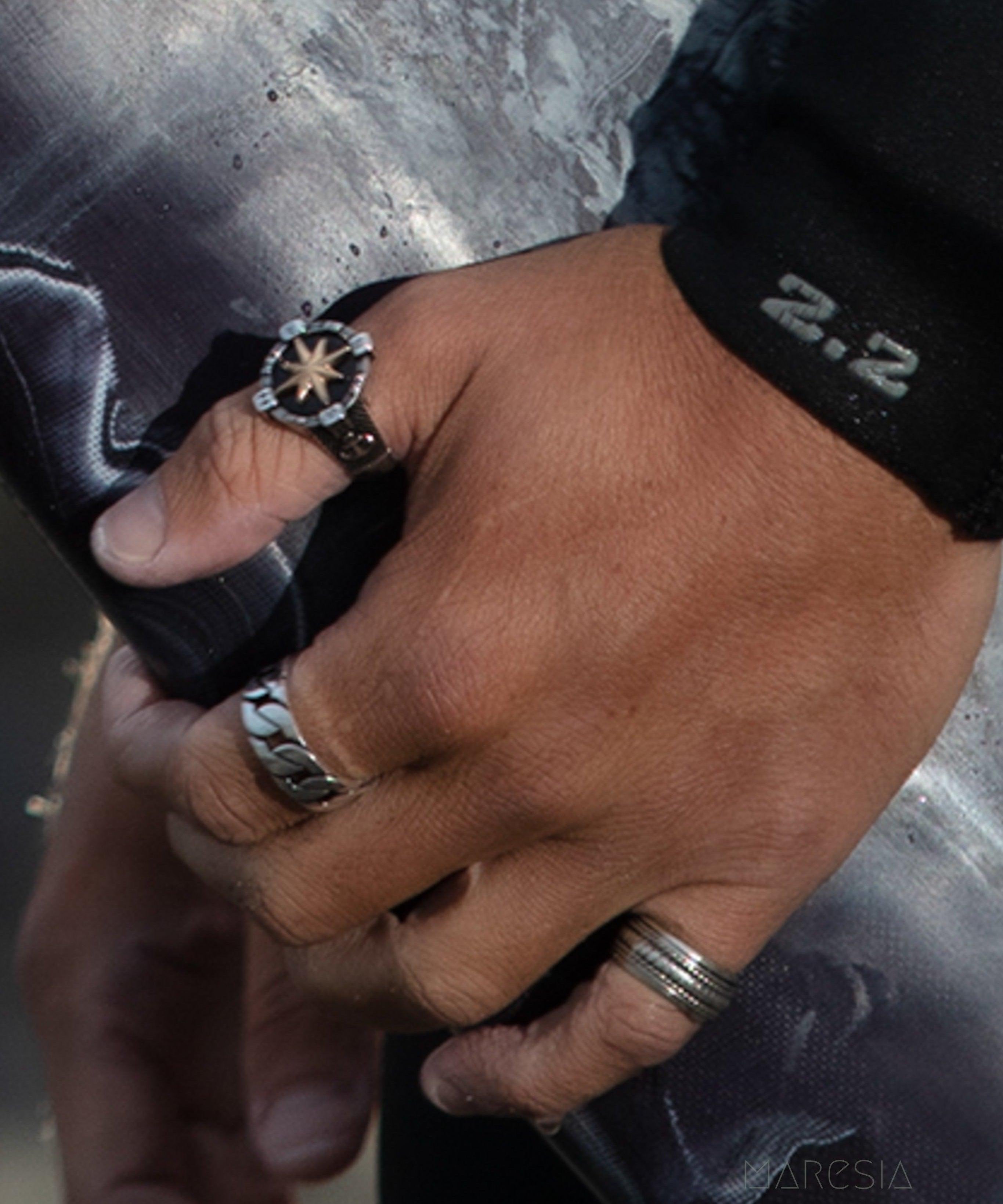 Compass Men's Ring ~ Sterling Silver 925 ~ - Maresia Jewelry
