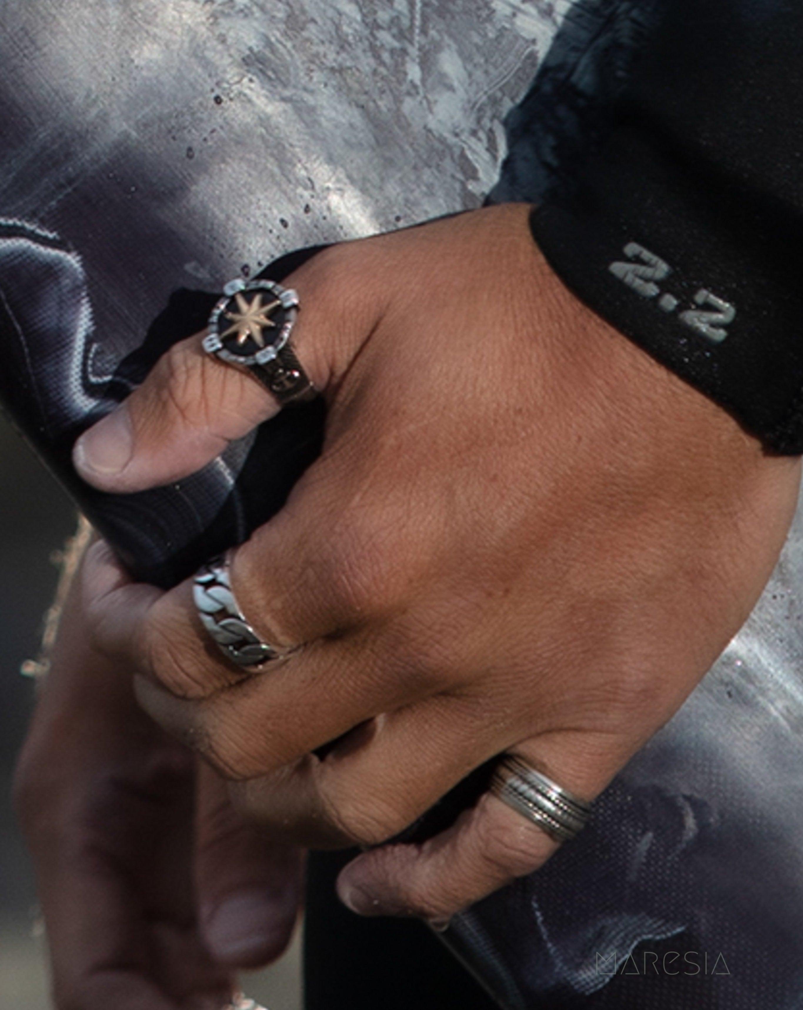 Compass Men's Ring ~ Sterling Silver 925 ~ - Maresia Jewelry