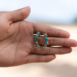 Copper Turquoise Ear Climber Earrings ~ Stud~Jewelry~ 8k Gold Plated ~ Natural ~ Minimalist Everyday ~ Gift for Her ~ Boho ~ Hippie ~ ME152