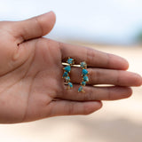 Copper Turquoise Ear Climber Earrings ~ Stud~Jewelry~ 8k Gold Plated ~ Natural ~ Minimalist Everyday ~ Gift for Her ~ Boho ~ Hippie ~ ME152