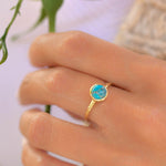 Copper Turquoise Gold Ring ~ 18k Gold Plated ~ SMR104 - Maresia Jewelry