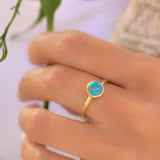 Copper Turquoise Gold Ring ~ 18k Gold Plated ~ SMR104 - Maresia Jewelry