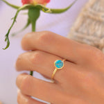 Copper Turquoise Gold Ring ~ 18k Gold Plated ~ SMR104 - Maresia Jewelry