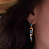Copper Turquoise Hoop Earrings 18k Gold Plated Earrings ~ Gemstone ~ Post ~Boho design ~ Handmade ~ Jewelry ~ Gift for her ~ ME206