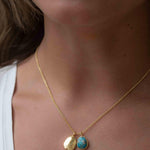 Copper Turquoise, Labradorite or Moonstone Necklace ~ Charm ~ Gold plated 18k ~ Bohemian ~ Nugget ~ MN112