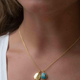 Copper Turquoise, Labradorite or Moonstone Necklace ~ Charm ~ Gold plated 18k ~ Bohemian ~ Nugget ~ MN112