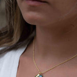 Copper Turquoise, Labradorite or Moonstone Necklace ~ Charm ~ Gold plated 18k ~ Bohemian ~ Nugget ~ MN112