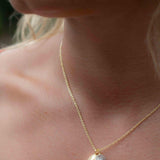 Copper Turquoise, Labradorite or Moonstone Necklace ~ Charm ~ Gold plated 18k ~ Bohemian ~ Nugget ~ MN112