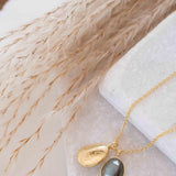 Copper Turquoise, Labradorite or Moonstone Necklace ~ Charm ~ Gold plated 18k ~ Bohemian ~ Nugget ~ MN112