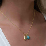 Copper Turquoise, Labradorite or Moonstone Necklace ~ Charm ~ Gold plated 18k ~ Bohemian ~ Nugget ~ MN112