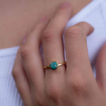 Copper Turquoise Ring ~ Gemstone ~ Natural ~ 18k Gold Plated ~ Jewelry ~ Handmade ~ December Birthstone MR237
