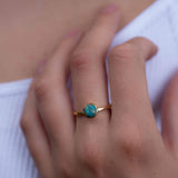 Copper Turquoise Ring ~ Gemstone ~ Natural ~ 18k Gold Plated ~ Jewelry ~ Handmade ~ December Birthstone MR237