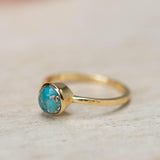 Copper Turquoise Ring ~ Gemstone ~ Natural ~ 18k Gold Plated ~ Jewelry ~ Handmade ~ December Birthstone MR237