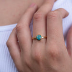 Copper Turquoise Ring ~ Gemstone ~ Natural ~ 18k Gold Plated ~ Jewelry ~ Handmade ~ December Birthstone MR237