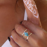 Copper Turquoise Ring~Sterling Silver 925 ~ MR143A - Maresia Jewelry