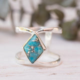 Copper Turquoise Ring~Sterling Silver 925 ~ MR143A - Maresia Jewelry