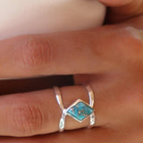 Copper Turquoise Ring~Sterling Silver 925 ~ MR143A - Maresia Jewelry
