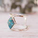 Copper Turquoise Ring~Sterling Silver 925 ~ MR143A - Maresia Jewelry