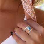 Copper Turquoise Ring~Sterling Silver 925 ~ MR143A - Maresia Jewelry